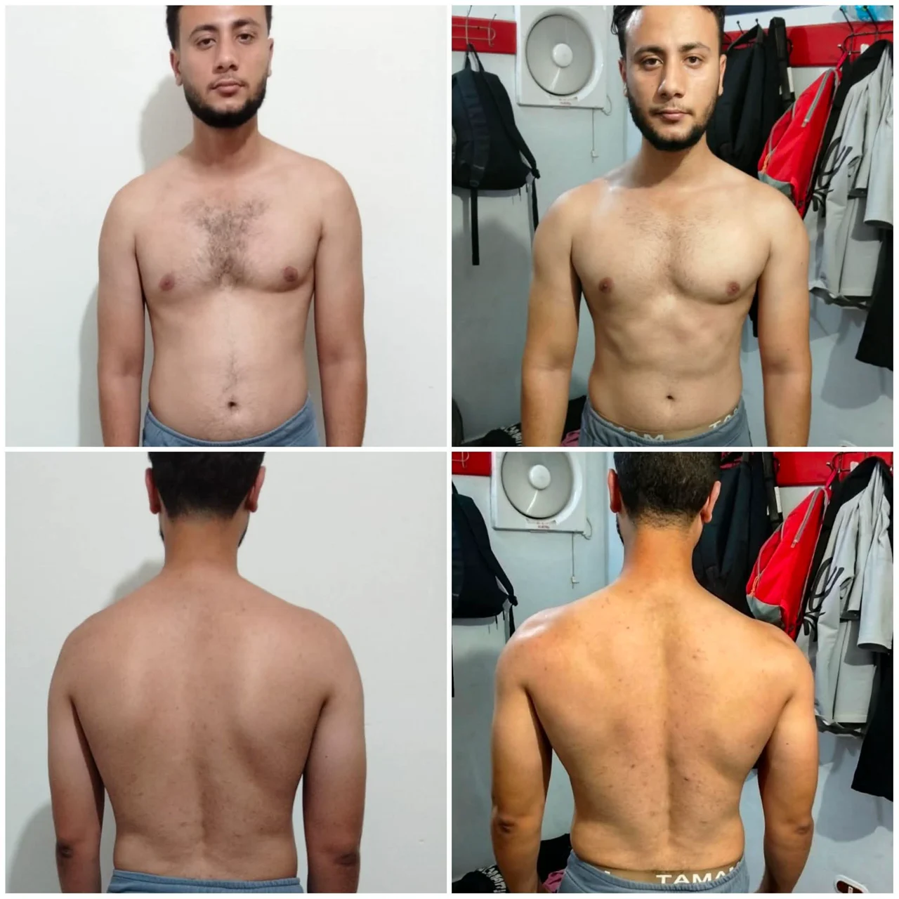 مقارنة التحول من الأمام والخلف في أربع صور